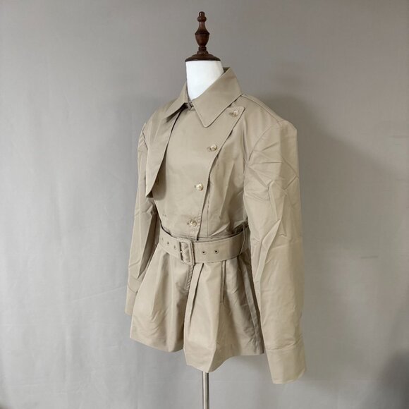 Helsa Women's Twill Cropped Trench Coat - Picture 9 of 16
